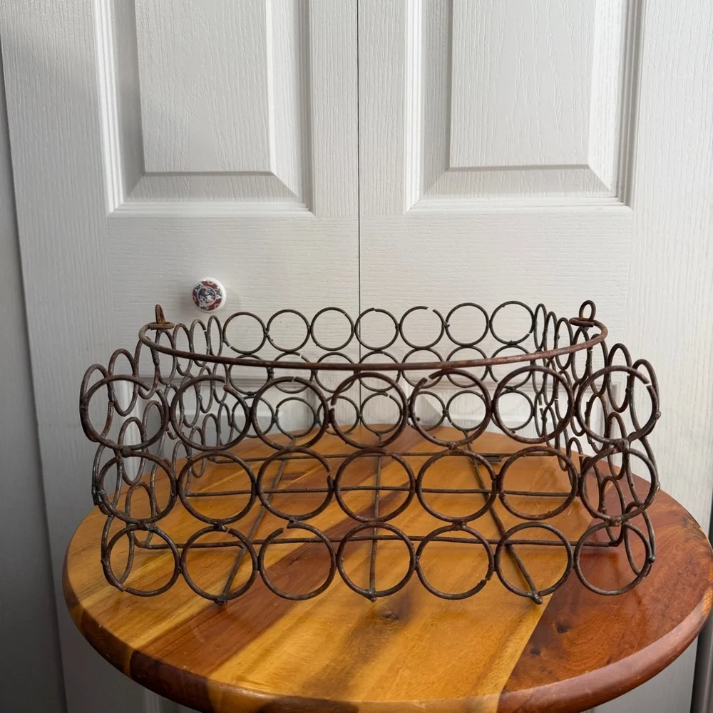 Metal square basket with handle storage decor